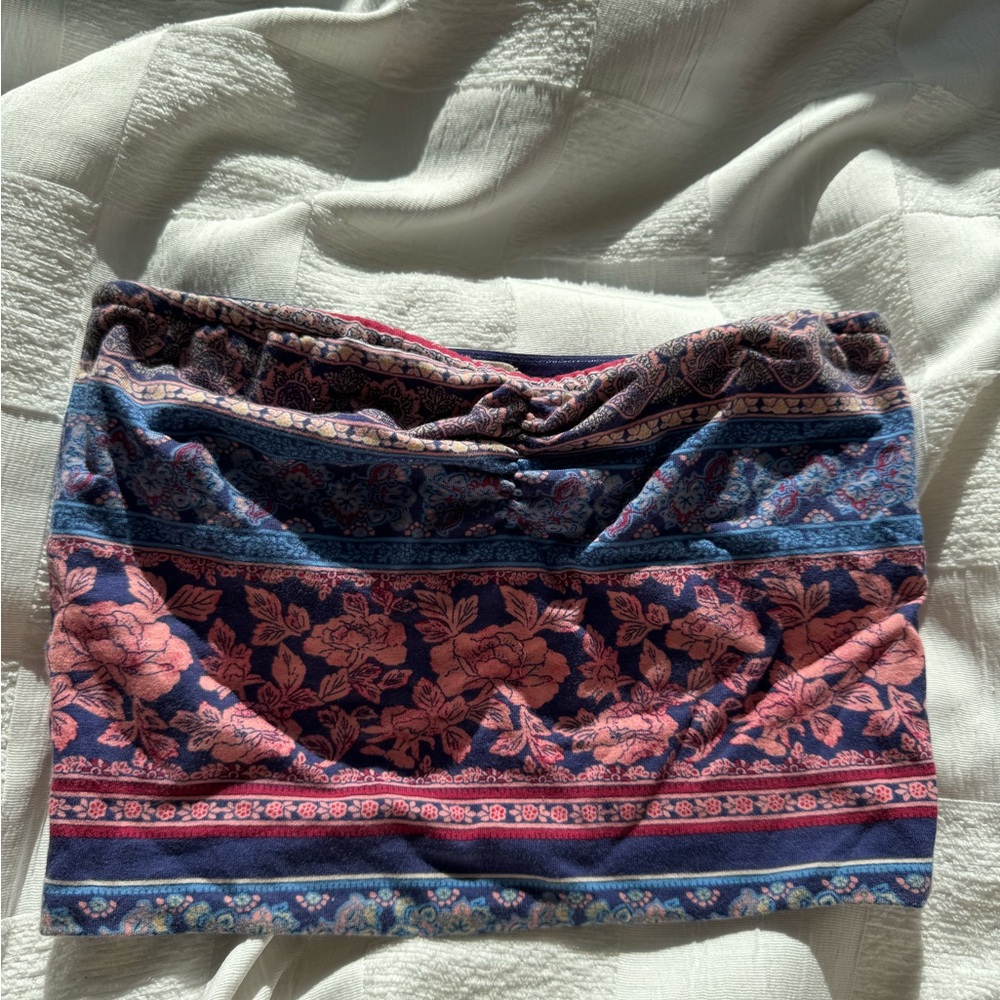 Forever 21 Summer Patterned Strapless Top Y2K vibes, 2000s